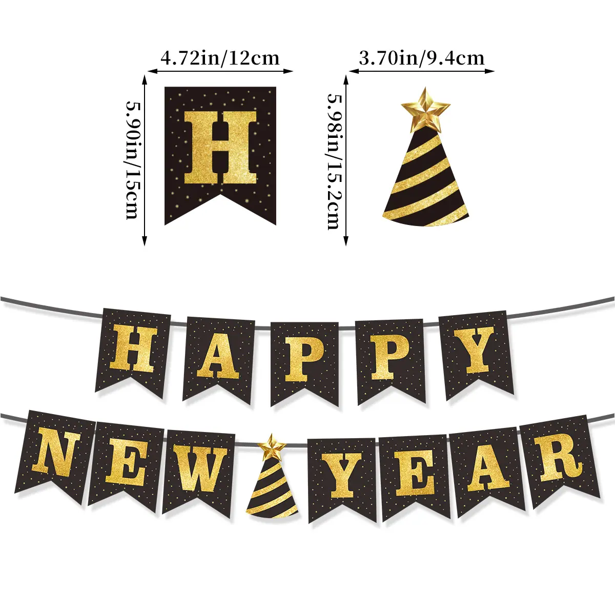 新年五角星帽拉旗尺寸