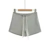 Shorts deportivos casuales estilo americano con cordón para mujer, nuevo modelo de verano 2026, de cintura alta, adelgazantes, cómodos, de corte holgado, que realzan la figura, hot pants