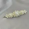 Pinza para el pelo de perlas estilo coreano para niñas, simple, a la moda, alto valor estético, pinza lateral para uso diario, pinza de una palabra para flequillo rebelde, accesorios para el cabello