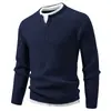 Comércio Exterior Outono Inverno Suéter de Tricô Falso Duas Peças Estilo Preguiçoso Masculino Pulôver Malha Roupa de Fora Solta Camada Interna Camada Base Masculino