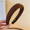 Faixa de Cabelo Esponjosa Cor de Café Estilo Yadan para Mulheres, Presilha de Cabelo com Alta Pressão Craniana para Outono e Inverno, Nova Faixa Versátil 2025 para Sair e Lavar o Rosto