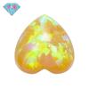 Huagang gema en forma de corazón plano ópalo sintético piedra desnuda ópalo artificial ópalo forma de corazón de durazno OP28