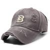 Gorra de béisbol para hombre, estilo urbano, con múltiples combinaciones, rasgada, bordada con letras, de algodón lavado antiguo para primavera y verano.