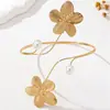 1 Peça de Braçadeira Feminina com Formato de Frangipani de Cinco Folhas, Estilo Folha, Metal Dourado, Headband de Lazer Festivo de Alta Qualidade e Atmosférica