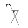 Fornecimento de fábrica multifuncional aço inoxidável dobrável banqueta muleta de três pernas Cane Stool para idosos bengala de escalada