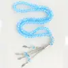 Contas de Oração de 6mm com Tassel, Contas Especiais de Vidro Plano Redondo Facetado, Disponíveis em Várias Cores, para Fazer Joias de Colar