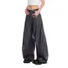 Estilo Informal Relajado de la Calle Principal Americana Pantalones Casuales de Traje tipo Cimitarra para Hombre Pantalones de Pierna Ancha Holgados con Caída Tendencia Hombres y Mujeres