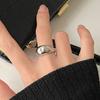 Areya Europeo y Americano liso minimalista irregular hipster en línea anillo rojo joyería nicho dedo índice anillo INS japonés y coreano