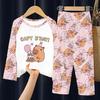 Pijamas Infantis para Primavera e Outono, Calças Finas de Manga Comprida para Meninos, Roupa de Dormir Infantil com Tema de Desenho Animado de Bruxa