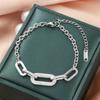 Pulseira de Corrente Grossa de Aço Titânio Mais Vendida Transfronteiriça Europeia e Americana com Preservação de Cor, Estilo Igual de Celebridade da Internet Douyin, Joia de Mão Atacado