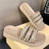 Sandalias de Verano para Mujer Gaomeilun Wooohu, de Suela Gruesa, para Exteriores, con Pedrería, Chanclas Antideslizantes de Playa