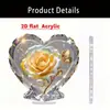 Ornamentos de Flor Rosa 2D2026 Transfronteiriços Suporte Acrílico Decoração em Formato de Coração Presente Dia dos Namorados Casamento Decoração Plana
