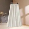 Falda Casual de Moda de Cintura Alta con Lazo para Mujer, Nuevo Estilo de Verano, Falda de Longitud Media, Adelgazante, Cubre Cadera, Amplia y Acampanada