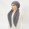 Fábrica de Turbante de Poliéster Chapéu da Moda Atacado Chapéu Turbante Elástico com Cauda Longa Amazon Cross-Border