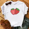 Camiseta Divertida de Frutas para Mulheres Moda Kawaii Estampa de Banana Camiseta Branca Harajuku Camiseta de Manga Curta Tops Camisetas