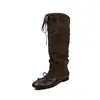 Botas de cano alto femininas de couro bovino de primeira camada, costuradas e empilhadas, novo estilo, couro genuíno, bico redondo, laço, salto oculto, botas acima do joelho