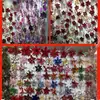 Decoración de Año Nuevo y Navidad 2026 Flores Cabezas de Flores Rojas Arreglo Floral de Boda Accesorios de Decoración Flores de Tela Artificial Simulación Piñas