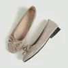 Zapatos de piso planos de boca poco profunda de comercio exterior europeo y americano al por mayor para mujer 2026 Nuevo Otoño Punta Redonda Mary Janes con Falda