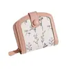 Monedero Personalizado con Diseño Floral de PU, Estilo Fresco y Dulce, Portatarjetas Integrado, Estilo de Cierre Corto para Estudiantes, Versión para Mujeres