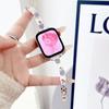 Correa de Metal con Patrón de Seda para Reloj con Diamantes Adecuada para Apple 9 10 11 Samsung Huawei 11 Gt5 Fit4 Xiaomi Pulsera
