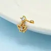 Aretes Perforados de Acero de Titanio Verticales para Agujeros de Oreja Aretes de Hélice de Acero Inoxidable con Circonita Joyería para Piercings Aretes de Flor para Labio con Rosca Externa