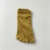 Meias de Yoga de Cinco Dedos, Antiodor, Absorventes de Suor, Comprimento Total Antiderrapantes de Silicone Pontilhado Baixo para Mulheres, Pilates, Fitness, Embaladas Individualmente