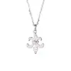 Colar de Prata S925 Luxo Leve Flor de Íris Cravejada com Zircônia para Mulheres, Simples, Fashion, Versátil, Personalizado e Requintado Corrente de Clavícula 0214