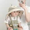Sombrero de Sol Transpirable Delgado de Verano para Niños con Ala Ancha, Sombrero de Pescador para Niños y Niñas, Sombrero de Sol