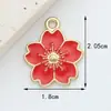 Accesorios de bricolaje: colgante de aleación de crisantemo con flor de rosa roja con gotas de aceite, pulsera, pendientes, collar y llavero.