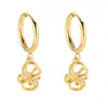 Pendientes de Acero Inoxidable Chapado en Oro 18K con 26 Letras, Pendientes de Zirconia con Forma de Ola de Lujo, Pendientes Elegantes
