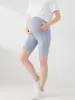 Calça de Maternidade com Costura Canelada e Fio, Cintura Alta, Não Apertada na Barriga, Confortável e de Caimento Solto, Adequada para Consultas Pré-Natais, Roupa de Maternidade Respirável