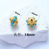 Accesorios de oro arena con cuentas Nepal ojos de libélula cuentas redondas espaciador de pino verde accesorios para pulsera de joyería DIY cuentas espaciadoras de ábaco