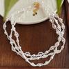 Guofeng Sentido del Diseño Vintage Alta Calidad Faux Imitación Perla Blanca Australiana Collar Cadena Clavícula Cadena de Noche