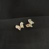 Mini Aretes de Mariposa de Zirconia Colorida Aguja de Plata S925 Dulces Pequeños Aretes Frescos Estilo Coreano de Alta Gama
