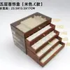 Caja de joyería multicapa con veta de madera de nogal, caja de almacenamiento de collares de alta gama exquisita, caja de almacenamiento de pendientes y accesorios de gran capacidad, modelo nuevo