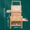 Modelo Mejorado Huiyue Madera de Haya Caballete Integrado de Doble Cajón Ajustable en Altura de Madera Taburete de Dibujo Estudio de Arte Entrenamiento Boceto Arte