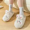 Pantuflas de Algodón de Conejo para Mujer, Lindas Zapatillas de Invierno Forradas de Felpa para el Hogar, Nuevas Pantuflas de Algodón de Felpa 2025 para Niñas