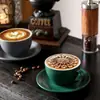 Set de 300ml Estilo Europeo Cerámica Arte Latte Cafetería Especial Taza de Café Pequeña Lujo Retro Mate Espresso
