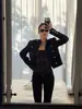 26aw Scepter Abyss Negro Napoleón Cuello Alto Chaqueta Cardigan Mujer Otoño Manga Larga Ajustada Corta + Pantalones Cortos