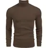 Suéter de Rayas Texturizadas para Hombre de Amazon, Tejido Cálido y Transpirable para Otoño e Invierno, Suéter de Cuello Alto Casual de Negocios
