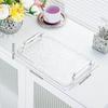 Bandeja de Té Lujo Accesible Gama Alta 2023 Nuevo Taza Taza de Agua Rectangular Bandeja Hogar Transparente Salón de Belleza Sala de Estar Mesa de Café