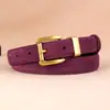 Cinto feminino de couro Maillard com elementos decorativos, design simples e único, cinto de camurça com toque de luxo, disponível para atacado