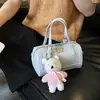 Bolsa de Ombro Estilo Coreano com Padrão de Lichia para Mulheres, Grande Capacidade, Bolsa Boston de Alto Padrão, Nova Bolsa de Mão de Nicho Primavera 2026