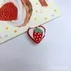 Série Bordada em Tecido Cereja Morango Fofo Pêssego Coração Morango Artesanal DIY Acessórios de Cabelo Acessórios para Roupas