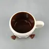 Taza y Platillo de Café con Huella de Pie Lindos Dibujo Animado Grabado Taza para Beber Taza de Té Taza de Leche Taza de Desayuno Regalo de Cumpleaños Recuerdo