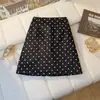 Falda de lunares francesa para mujer, colección de otoño, de cintura alta, adelgazante, línea A, ajustada a la cadera, minifalda, adecuada para figuras petite