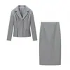 Exportación Transfronteriza Ropa de Mujer Otoño e Invierno 2025 Estilo Europeo y Americano Chaqueta de Traje + Falda de Traje Traje para Mujer C92890