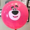 Balão Urso Morango Rosa Espessado e Ampliado de 12 polegadas Urso Abraçador Crianças Decoração de Aniversário Brinquedo de Barraca de Mercado Noturno