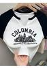 Camiseta de algodón del sudeste asiático 2024, diseño de top corto Sweet Spice Girl, camiseta de manga corta para mujer