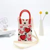 Bolso Bandolera Bolso de Mano para Mujer Dibujo Animado Nuevo Bolso de Teléfono Móvil Tejido Lindo Todo Fósforo Moda Mini Bolso Bolso de Hombro